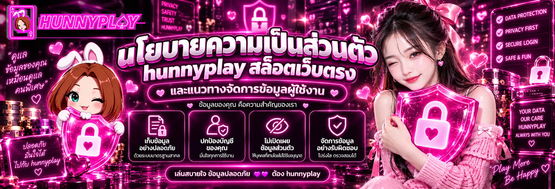 นโยบายความเป็นส่วนตัว hunnyplay สล็อตเว็บตรง และแนวทางจัดการข้อมูลผู้ใช้งาน